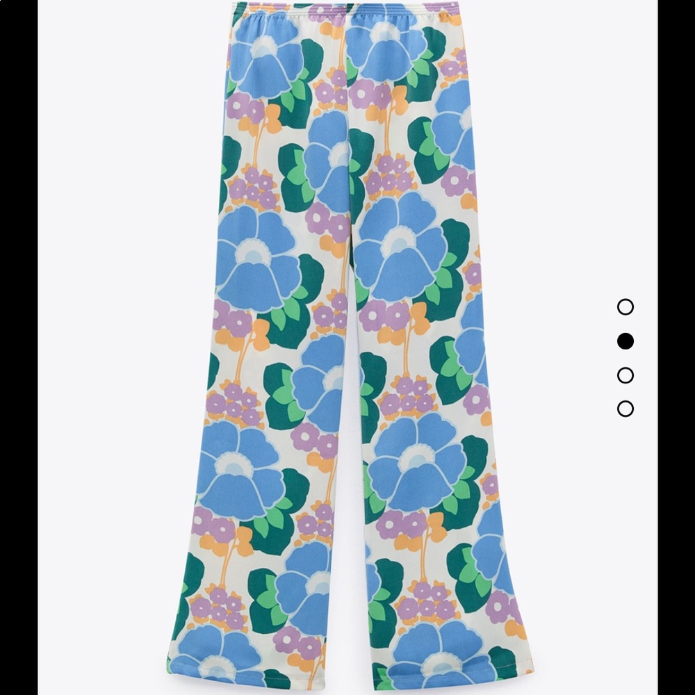 Zara 70s print pajama style pants